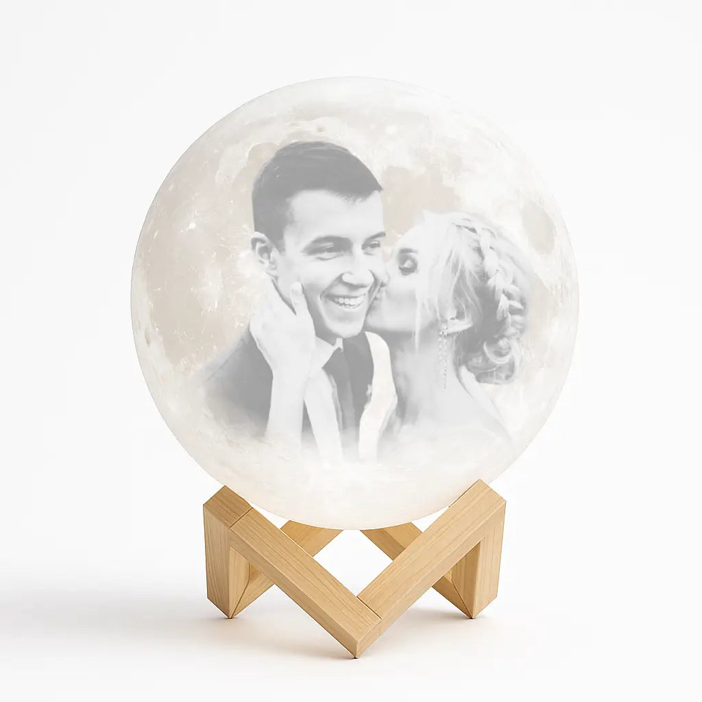 Luminária de Lua Cheia Personalizada com foto e frase