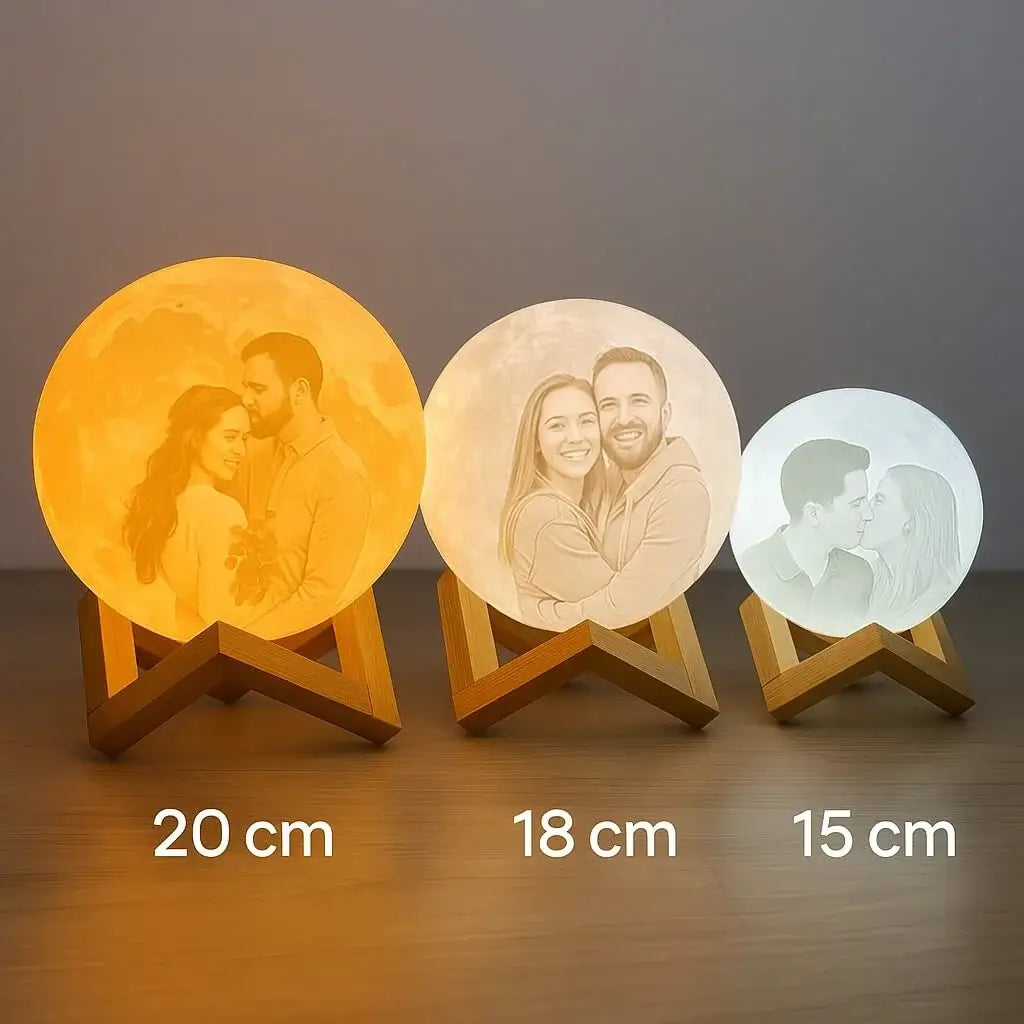 Luminária de Lua Cheia Personalizada com foto e frase
