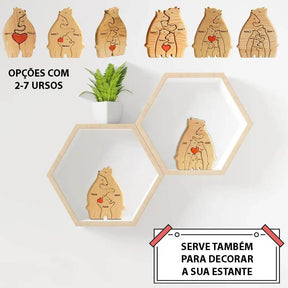 Família Urso personalizada Presente dia das mães
