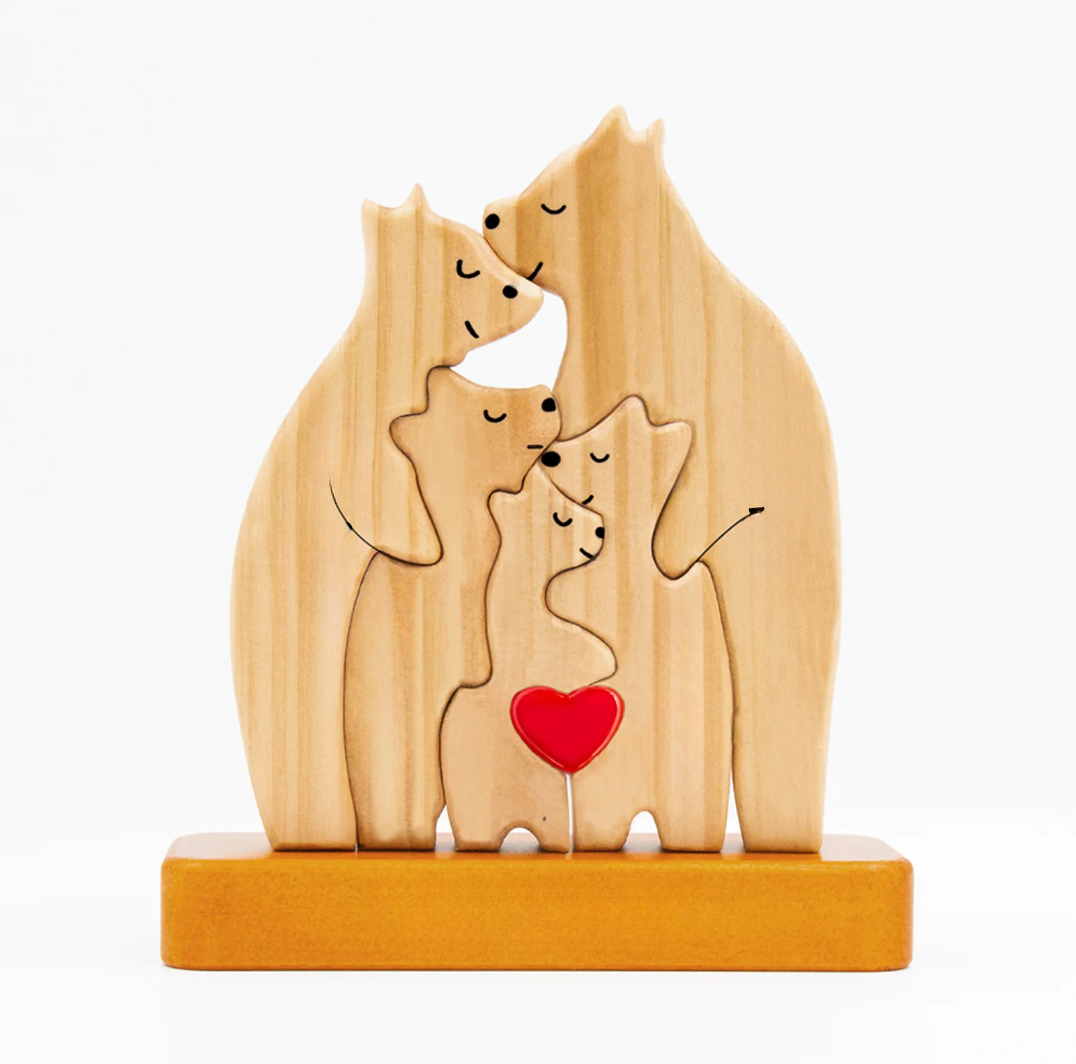 Família Urso personalizada Presente dia das mães
