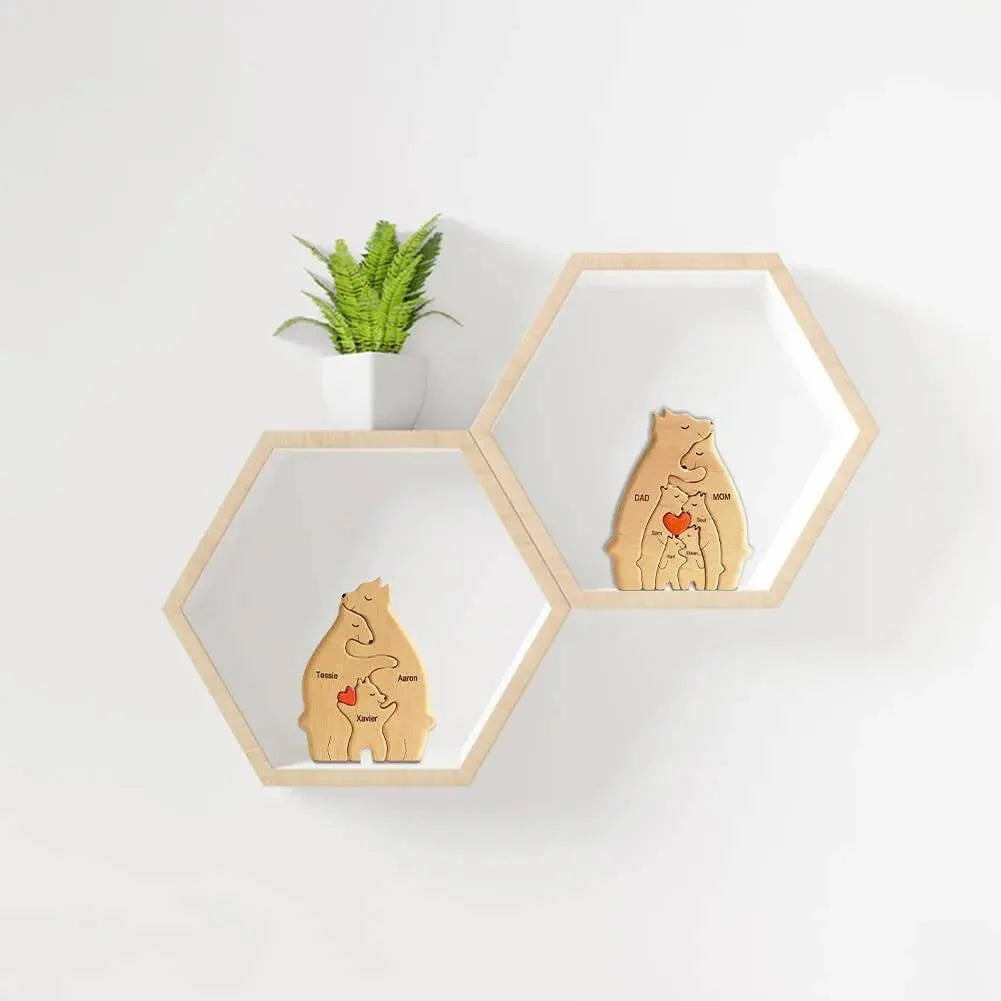 Família Urso personalizada Presente dia das mães